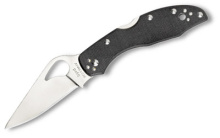 Byrd Meadowlark2, 3" Folding Knife, Clip Point, Plain Edge, 8Cr13MoV/Satin, Black G10, Oval Thumb Hole/Pocket Clip BY04GP2