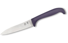 Counter Puppy, Fixed Blade Knife, Silver, Plain, Circle Thumb Hole, 3.48", Box, 7Cr17, Purple K20PPR