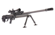 HS460, Single Shot, Bolt Action Rifle, 460 Steyr, 35.4" Cold Hammer Forged Threaded Barrel, Matte Finish, Black, Adjustable Stock, 1 Round, Includes Bipod 610601