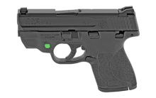 Shield M2.0, Semi-automatic, Striker Fired, Compact, 9MM, 3.1", Polymer, Black, 7Rd & 8Rd, 2 Mags, Crimson Trace Green Laser, Thumb Safety, Fixed Sights 11901