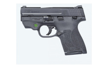 Shield M2.0, Semi-automatic, Striker Fired, Compact, 40 S&W, 3.1", Polymer, Black, 6Rd & 7Rd, 2 Mags, Crimson Trace Green Laser, Thumb Safety, Fixed Sights 11902