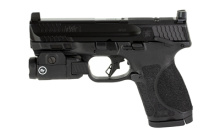 M&P 2.0, Striker Fired, Semi-automatic, Polymer Frame Pistol, Compact, 9MM, 4" Barrel, Armornite Finish, Black, Optic Height Sights, Optics Ready, Thumb Safety, Flat Face Trigger with Integrated Trigger Safety, 15 Rounds, 2 Magazines, Crimson Trace Rail