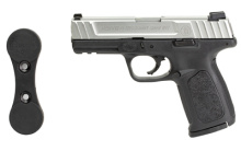 SD9VE, Striker Fired, Semi-Automatic, Polymer Frame Pistol, Full Size, 9MM, 4" Barrel, Silver Slide, Black Frame, Fixed Sights, 16 Rounds, 2 Magazines Magazines, Comes With Lockdown Gun Concealment Magnet 13662