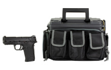 M&P9 SHIELD EZ M2.0, Internal Hammer Fired, Semi-automatic, Polymer Frame Pistol, Micro-Compact, 9MM, 3.675" Barrel, Armornite Finish, Black, 3-Dot Sights, Manual Thumb Safety, 8 Rounds, 2 Magazines, Plano X2 Range Bag 13938