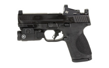 M&P 2.0, Semi-automatic, Striker Fired, Compact, 9MM, 4", Black, 15 Rounds, 2 Mags, Crimson Trace Red Dot Optic, Crimson Trace Rail Master Tactical Light, Optics Ready, No Thumb Safety, Optic Height Sights, Polymer, Armornite 13948