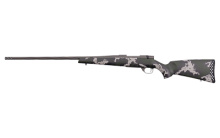 Vanguard, Talon, Bolt Action Rifle, 6.5 Creedmoor, 26" Fluted Barrel, Muzzle Brake, Cerakote Finish, Graphite Black, Peak 44 Blacktooth Carbon Fiber Stock, Green and White Spinge Pattern, 4 Rounds, Hinged Floorplate Bottom Metal VTE65CMR6B