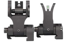 24/7 Tritium Front, Standard Rear Sight, Fits AR-15, Green with White Outline, TROY Flip-Up BattleSight Bases, with CSAT Aperture & 24/7 Tritium Stripe AR-3000-7