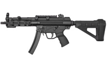 MKE Z-5RS Pistolman, Semi-automatic Pistol, 9MM, 8.9" Barrel, Steel Frame, Black Finish, SB Tactical SBM4 Fixed Pistol Brace, 30Rd, 3 Magazines, Roller-Lock, Delayed Blowback, Includes Midwest Industries M-LOK Handguard with Removable Rail Section, MKE O