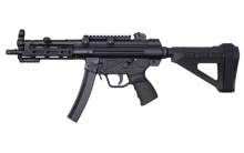 MKE Z-5RS Pistolman, Semi-automatic Pistol, 9MM, 8.9" Barrel, Steel Frame, Black Finish, SB Tactical SBM4 Fixed Pistol Brace, 30Rd, 3 Magazines, Roller-Lock, Delayed Blowback, Includes Midwest Industries M-LOK Handguard with Removable Rail Section, MFI L