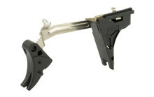 Fulcrum Drop in Trigger Kit, Adjustable 2-6 lbs, Fits Glock 10MM Gen 1-4 SF Models, Black w/ Black Safety FUL-ADJ-DRP-10SF-B-B