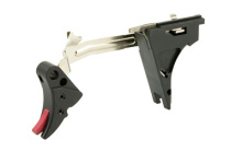 Fulcrum Drop in Trigger Kit, Adjustable 2-6 lbs,Fits Glock 40SW Gen 4, Black w/ Red Safety FUL-ADJ-DRP-4G40-B-R