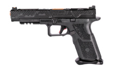 O.Z-9, Semi-automatic Pistol, 9MM, 4.5" Match Grade Barrel, Steel Frame, Polymer Grip, Competition Black Slide/Bronze Barrel, 17Rd, ZEV Exclusive O.Z-9 Signature Slide, ZEV PRO Flat Face Trigger, ZEV O.Z-9 PRO Plus Magwell, ZEV O.Z-9 Custom SKB Case, Mag