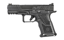 O.Z-9 Compact, Semi-automatic Pistol, 9MM, 4" Match Grade Barrel, Steel Frame, Polymer Grip, Custom Black Slide And Barrel, 15Rd, ZEV PRO Flat Face Trigger, ZEV Magwell OZ9C-CPT-B-B