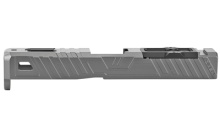 Omen Stripped Slide w/ RMR Cover Plate, Fits Glock 19 Gen 5, Gray Finish SLD-Z19-5G-OMEN-RMR-GRY