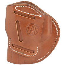 4 Way Holster, Leather Belt Holster, Right Hand,Classic Brown, Fits Glock 17 19 22 23 & S&W MP9/MP40/MP45, Size 5 4WH-5-CBR-R