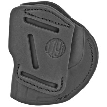 4 Way Holster, Leather Belt Holster, Right Hand, Stealth Black, Fits Glock 17 19 22 23 & S&W MP9/MP40/MP45, Size 5 4WH-5-SBL-R