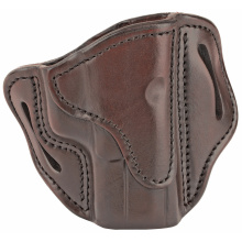 Belt Holster, Right Hand, Brown, Leather. Fits 1911 Officer with Rail / Glock 17, 19, 19x, 23, 25, 26, 27, 28, 29, 30, 32, 33, 45, 48 / FN FNS-9 / Ruger SR9, SR40, SR22 / S&W MP9, MP40, MP40c, Shield, 5903 / Sig Sauer P225-A1, P228, P229, P229c / Springf