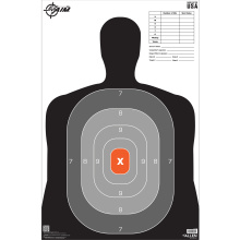 EZ AIM B27, Pro Silhouette, Paper Target, 23x35", 50 Pack, Black, Gray, and Orange 15744