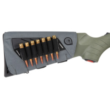 Next Shot, Bridger Buttstock Pouch, Gray, Holds up to (7) .223-300 Winchester Magnum Rifle Cartridges, Adjustable Strap 8524