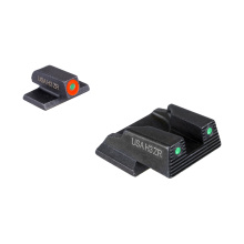 Trooper Sight Set, Fits S&W Bodyguard 2.0, Green Tritium with Orange Outline Front, Tritium Serrated Rear with Black Outline SWBG-823