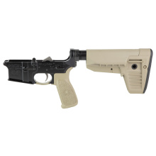 Bravo Company, Complete Lower Receiver, AR-15, Multi Caliber, Anodized Finish, Flat Dark Earth, BCM MK2 Recoil Mitigation System, BCM SOPMOD 1 Compartment Stock, 7075 T6 Aluminum, Factory Cosmetic Blem BCMLRG-RMS-STK-MOD-1-SPMD-FDE-COSMO