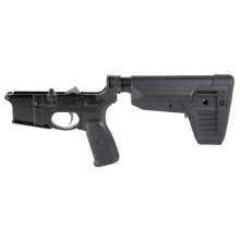Bravo Company, Complete Lower Receiver, AR-15, Multi Caliber, Anodized Finish, Black, BCM SOPMOD 1 Compartment, 7075 T6 Aluminum, Factory Cosmetic Blem BCMLRG-STK-MOD-1-SPMD-BLK-COSMO