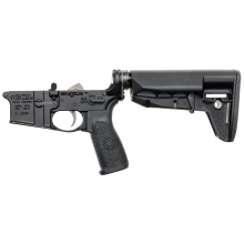 Bravo Company, Complete Lower Receiver, AR-15, Multi Caliber, Anodized Finish, Black, BCM SOPMOD 2 Widebody Stock, 7075 T6 Aluminum, Factory Cosmetic Blem BCMLRG-STK-MOD-2-SPMD-BLK-COSMO