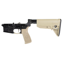 Bravo Company, Complete Lower Receiver, AR-15, Multi Caliber, Anodized Finish, Flat Dark Earth, BCM Mod 0 Stock, 7075 T6 Aluminum, Factory Cosmetic Blem BCMLRG-STK-MOD-0-FDE-COSMO