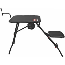 Ultra Steady Shooting Bench, Adjustable Rubber Coated Gun Rest, Folds Up for Easy Transport/Storage, Rated for 300lbs, Black BC-MSB100