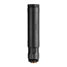 Banish 45, Suppressor, .45 Cal, 8.6" Long Configuration, 6.7" Short Configuration, 1.375" Diameter, Titanium Construction with Aluminum Baffles, Gun Kote Finish, Black, Includes .578X28 Direct Thread Piston Mount, 11oz 100000111322