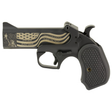 250th Black Cerakote, Derringer, 45 Colt/410 Bore, 2.5" Chamber, 4.25" 250th Anniversary Engraved Flat Barrel, Cerakote Finish, Black, Black B6 Resin Grips, 2 Rounds, Trigger Guard BA250TH-BLK-45LC-410