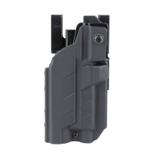 Slick Duty Light Holster with Ejection Port Lock, Outside Waistband Duty Holster, Fits GLOCK 17 with Light, Right Hand, Kydex Construction, Black, Includes (3)-Shims and Drop Offset Mount 185039