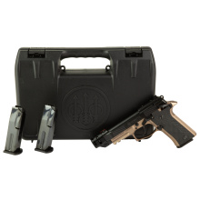80X Cheetah, Tactical Urban, Semi-automatic, Double Action/Single Action, Compact, Metal Frame Pistol, 380 ACP, 4.4" Threaded Barrel with Compensator, Fiber Optic Sights, Manual Safety, Black Slide with Bronze Frame, 10 Rounds, 2 Magazines J80XTACLED10