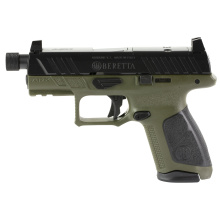 APX, A1 Tactical, Striker Fired, Semi-automatic, Polymer Frame Pistol, Compact, 9MM, 4.2" Threaded Barrel, 1/2x24, Matte Finish, Black Slide, Olive Drab Green Frame, Optics Ready, 15rd magazine, Blackout Suppressor Height Sights