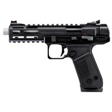 B22 Jaguar Tac Metal, Semi-automatic, Internal Hammer Single Action Only, Full Size, 22 LR, 5.25" Threaded Barrel, Black, Ambidextrous Safety, Fiber Optic Front Sight, Optic Ready, 10 Rounds, 2 Magazines JB22TACMET10