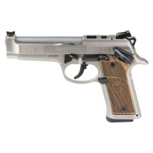 92X Performance Defensive, Single/Double Action, Semi-automatic, Full Size, 9MM, 4.6" Barrel, Nickel/Stainless Finish, Silver, Optics Ready, Manual Safety, Fiber Optic Front Sight, Walnut Grips, 10 Rounds, 2 Magazines SPEC0746A10