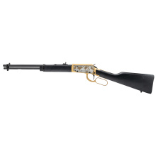 Rio Bravo, Ronald Regan, Lever Action, 22LR, 18" Barrel, Engraved Cerakote Gold Receiver, Black Wood Stock, Drift Adjustable Front with Adjustable Buckhorn Rear Sights, 15 Rounds RL22181WD-GLD2RR