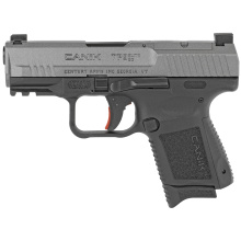 TP9 Elite SC, Striker Fired, Semi-automatic, Polymer Frame Pistol, Sub-Compact, 9MM, 3.6" Match Grade Barrel, Tungsten Cerakote Finish, Blackout Rear and Phosphorous Front White Dot Sight, 12 Rounds, 2 Magazines, Includes Holster, Interchangeable Back St