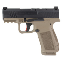METE MC9L, Semi-automatic, Striker Fired, Polymer Frame Pistol, Compact, 9MM, 3.18" Barrel, Black with Flat Dark Earth Frame, Optic Ready, White Dot Front Sight, Blackout Rear Sight, 2 Magazines, 10 Rounds, California Compliant HG7884CABD-N