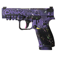 METE MC9LS Signature, Semi-automatic, Striker Fired, Polymer Frame Pistol, Compact, 9MM, 3.64" Barrel, Cerakote Finish, Midnight Drip (Black), Optic Ready, White Dot Front Sight, Blackout Rear Sight, 2 Magazines, 17 Rounds HG7896DRP-N
