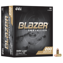Blazer Brass, 9MM, 115 Grain, Full Metal Jacket, 200 Round Tray 51992BB