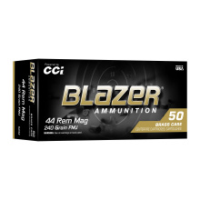 Blazer, 44 Magnum, 240 Grain, Full Metal Jacket, 50 Rounds per Box 5244