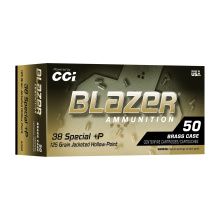 Blazer Brass, 38 Special +P, 125 Grain, Jacketed Hollow Point, 50 Round Box 5338