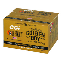 Golden Bullet, 22LR, 36 Grain, Copper-Plated Hollow Point, 275 Rounds per Box HGB22