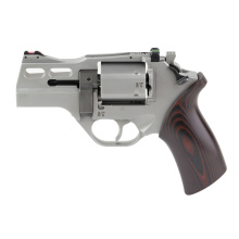 Rhino 30DS X Revolver, Double Action/Single Action, 357 Magnum, 3" Barrel, Steel Frame, Stainless Finish, Silver, G10 Black and Red Grips, Fiber Optic Front Sight, Adjustable Rear Sight, 6 Rounds, 3 Moon Clips 340.353