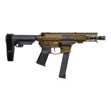 Banshee MKGs, Semi-automatic, AR Pistol, 9MM, 5" Barrel, 1/2X28 Thread Pitch, Cerakote Finish, Midnight Bronze, CMMG Pistol Grip, Pistol Stabilizing Brace, Ambidextrous Controls, 33 Rounds, 1 Magazine 99A290F-MB