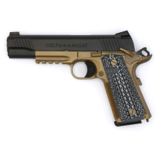 Government CQB 1911, Full Size, 45ACP, 5" National Match Barrel, Steel Frame, Flat Dark Earth Frame, Black Slide, G10 Grips, Novak Front/Rear Night Sights, 8Rd, 2 Magazines O1070CQB-FB