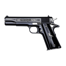 1911C, TALO, Semi-automatic, 1911, Full Size, 38 Super, 5" Barrel, Blued Finish, Steel Construction, 9 Rounds, 1 Magazine, 1 of 500, High Polished Slide and Frame, Silver Inlay and Accents, Black Kirinite Grips with Silver Pony, Mexican Influenced Slide