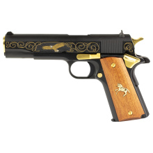 1911C, TALO, Semi-automatic, 1911, Full Size, 45 APC, 5", 7Rd, Steel, Limited Edition, One Of 500, Spirit Of America Edition, Blued Finished And 24kt Gold Plated Barrel Bushing, Slide Stop, Magazine Catch, Thumb Safety, Hammer And Grips Screws, Cherry Wo