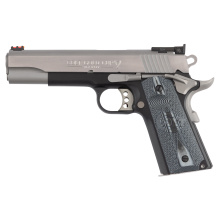 Gold Cup, Semi-automatic, Metal Frame Pistol, Full Size, 38 Super, 5" Barrel, Carbon Steel, Blued Polished Finish, G10 Diamond Checkered Gray with Scallops Grips, Fiberoptic Front and Adjustable Rear Sights, 9 Round, 1 Magazine O5973GCL-TT